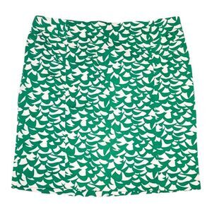 NY & Co Cotton Summer Green Geometric Print Skirt